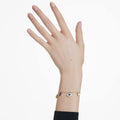 PULSERA SWAROVSKI SYMBOLICA CRYSTAL PEARLS, TALLA REDONDA, AZUL, BAÑO TONO ORO, TALLA M