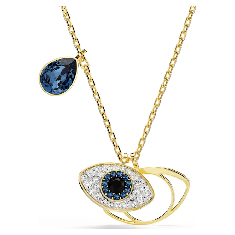 COLLAR SWAROVSKI SYMBOLICA OJO TURCO, AZUL, BAÑO TONO ORO