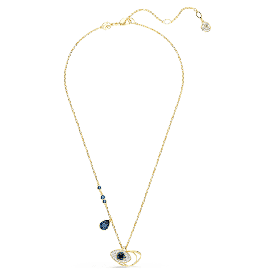 COLLAR SWAROVSKI SYMBOLICA OJO TURCO, AZUL, BAÑO TONO ORO