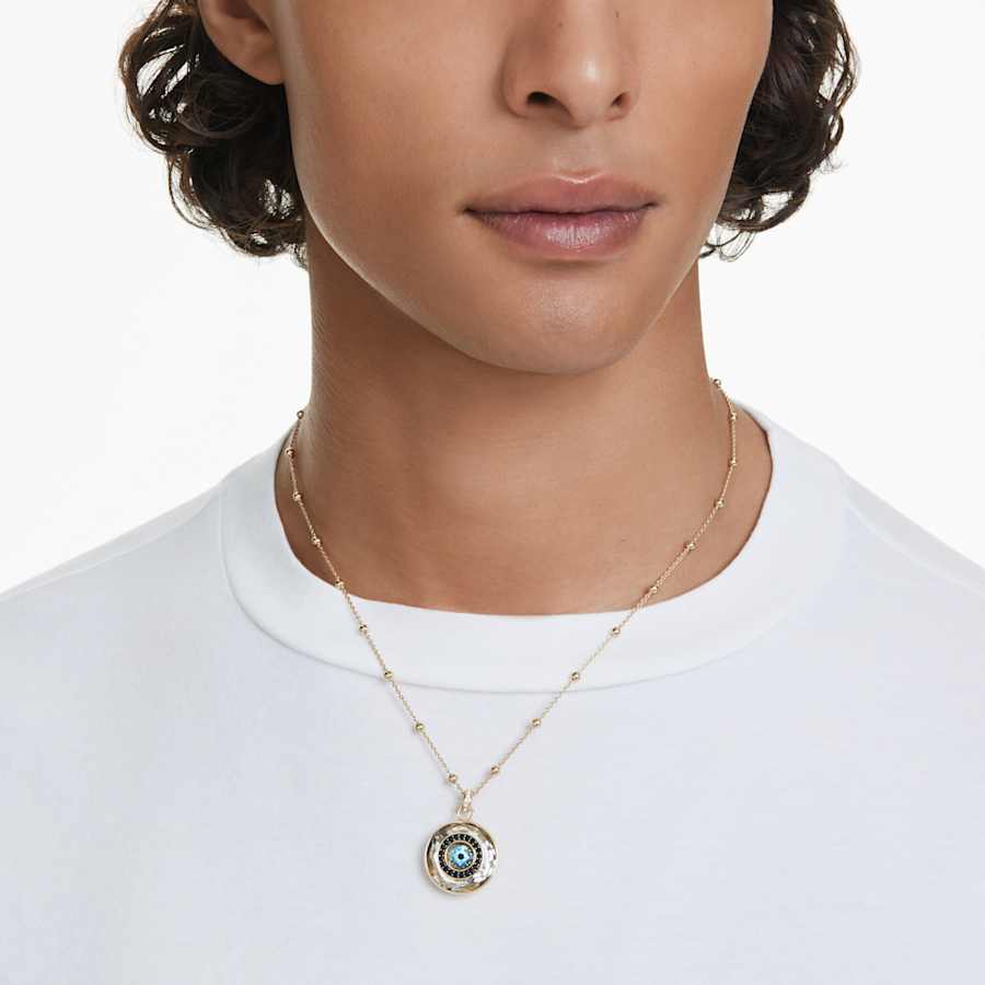 COLLAR SWAROVSKI SYMBOLICA OJO TURCO, MEDIANO, MULTICOLOR, BAÑO TONO ORO