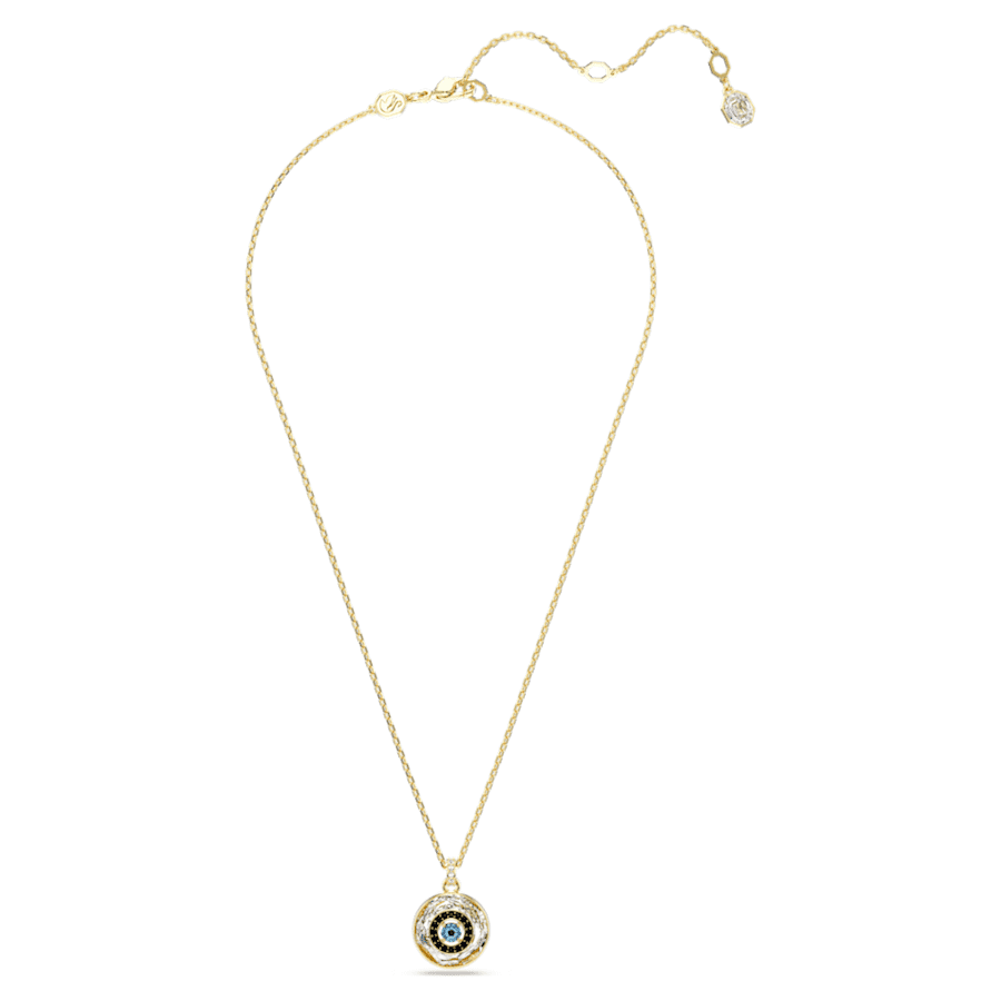 COLLAR SWAROVSKI SYMBOLICA OJO TURCO, PEQUECÑO, MULTICOLOR, BAÑO TONO ORO