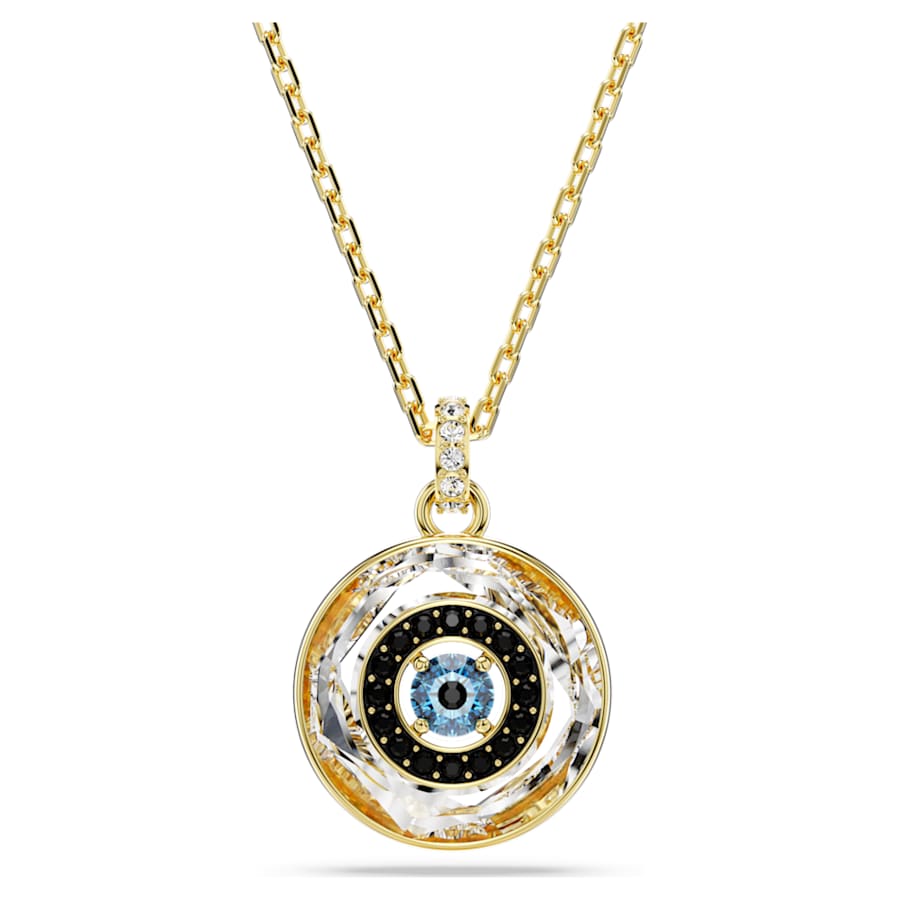 COLLAR SWAROVSKI SYMBOLICA OJO TURCO, PEQUECÑO, MULTICOLOR, BAÑO TONO ORO