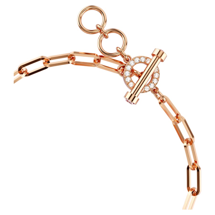 PULSERA SWAROVSKI TEDDY OSO, ROSA, BAÑO TONO ORO ROSA, TALLA M