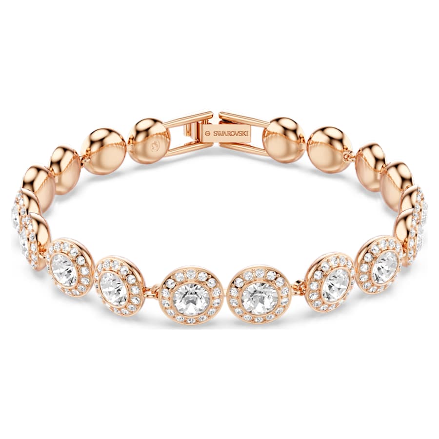 PULSERA SWAROVSKI TENNIS ANGELIC, TALLA REDONDA, CRISTAL, BAÑO TONO ORO ROSA
