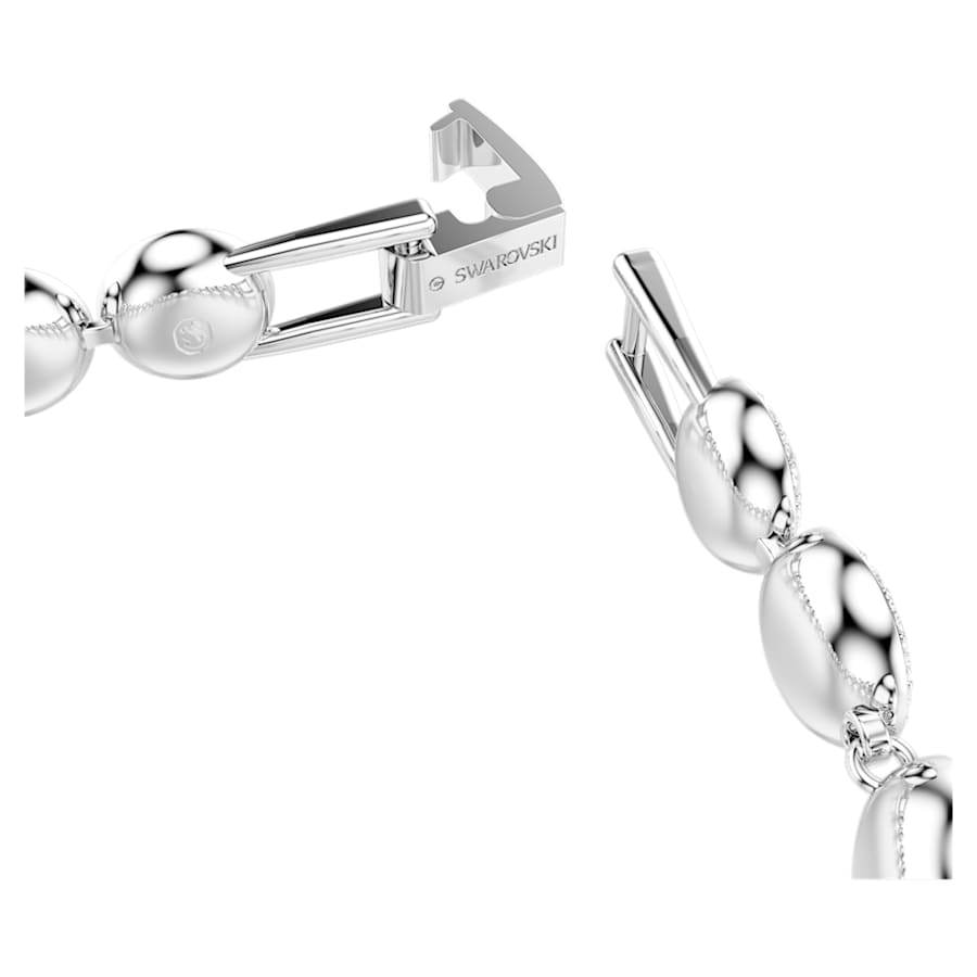 PULSERA SWAROVSKI TENNIS UNA TALLA REDONDA, BLANCA, BAÑO DE RODIO, TALLA M