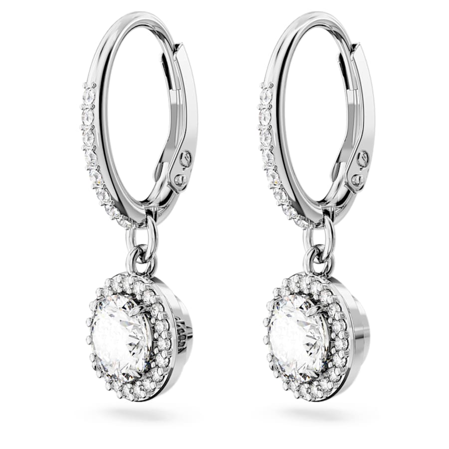 ARETES SWAROVSKI CONSTELLA, TALLA REDONDA, BLANCO, BAÑO DE RODIO