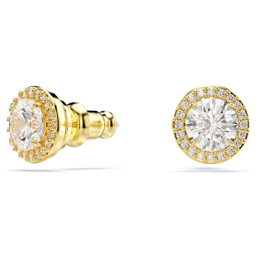 ARETES SWAROVSKI UNA ANGELIC TALLA REDONDA, TONO ORO, BAÑO TONO ORO