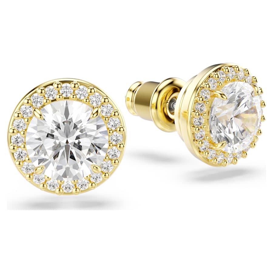 ARETES SWAROVSKI UNA ANGELIC TALLA REDONDA, TONO ORO, BAÑO TONO ORO
