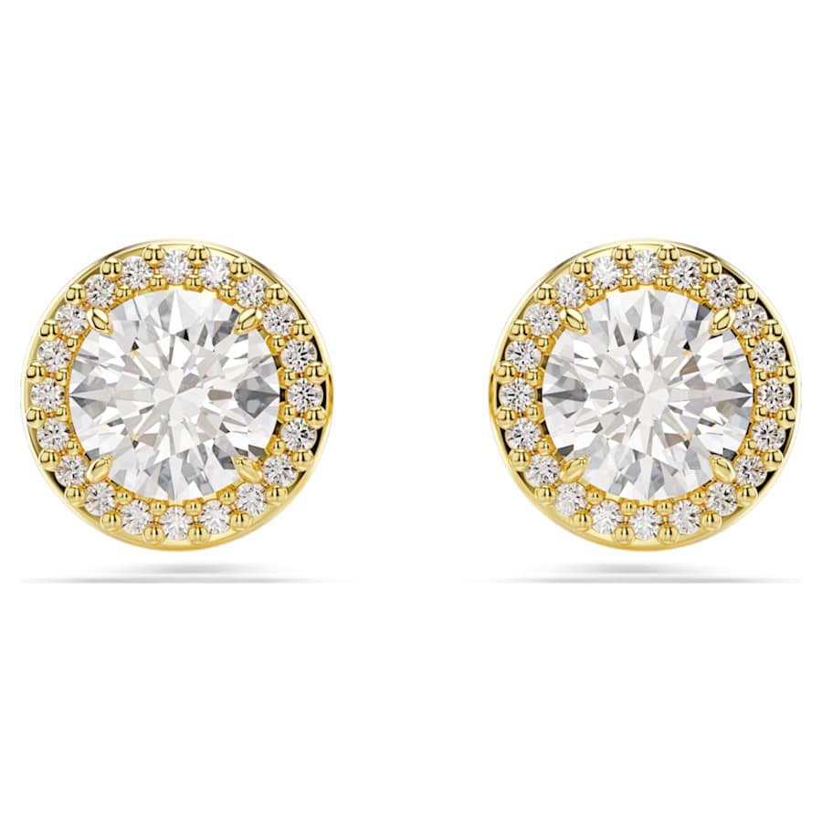 ARETES SWAROVSKI UNA ANGELIC TALLA REDONDA, TONO ORO, BAÑO TONO ORO