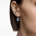 ARETES SWAROVSKI MILLENIA TALLA OCTOGONAL, AZULES, BAÑO DE RODIO