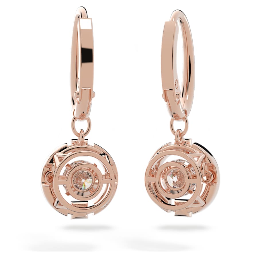 ARETES SWAROVSKI SWAROVSKI SPARKLING DANCE TALLA REDONDA, BLANCO, BAÑO TONO ORO ROSA