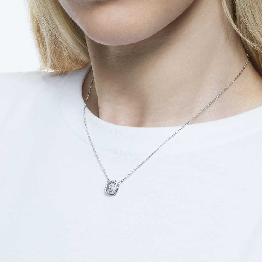 COLLAR SWAROVSKI MILLENIA TALLA OCTOGONAL, BLANCO, BAÑO DE RODIO