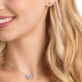 SET SWAROVSKI UNA, REDONDO, AZUL, BAÑO DE RODIO
